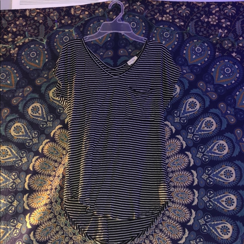 simple black and white striped tee